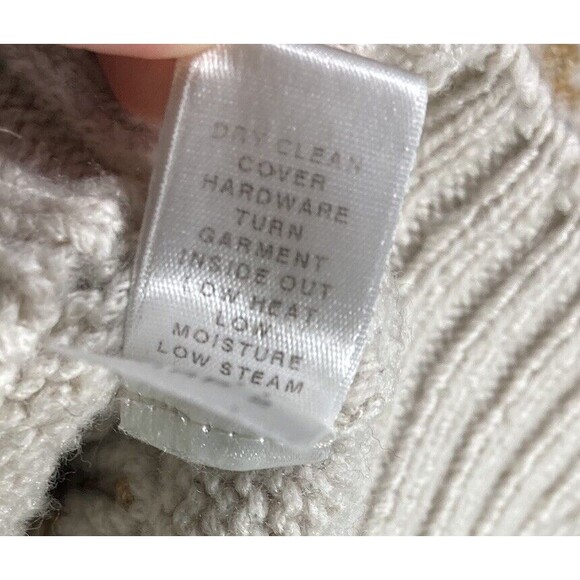 St John Sweater Womens Large Black Gold Crop Wool Blend Buttons Shawl Collar Lux - Picture 12 of 13